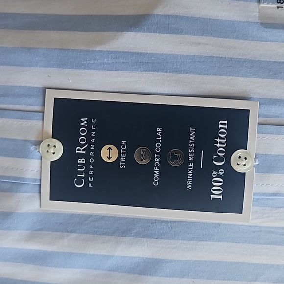 Club Room Performance Man Comfort Shirt with Rinkle resistance Size 18 1/2 34-35 - Picture 7 of 10
